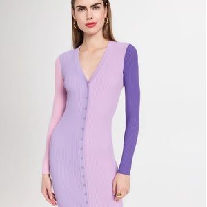 Staud Shoko Sweater Dress in Iris (Purple)